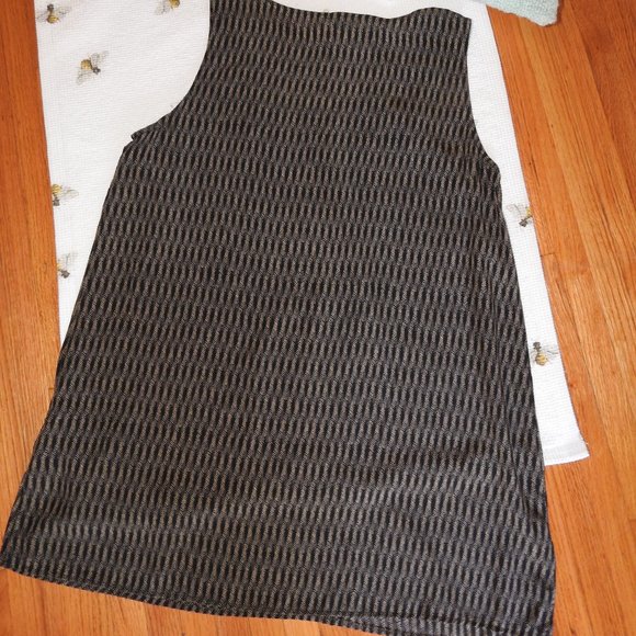Eileen Fisher Black Tan Silk Tank Medium - Picture 4 of 6